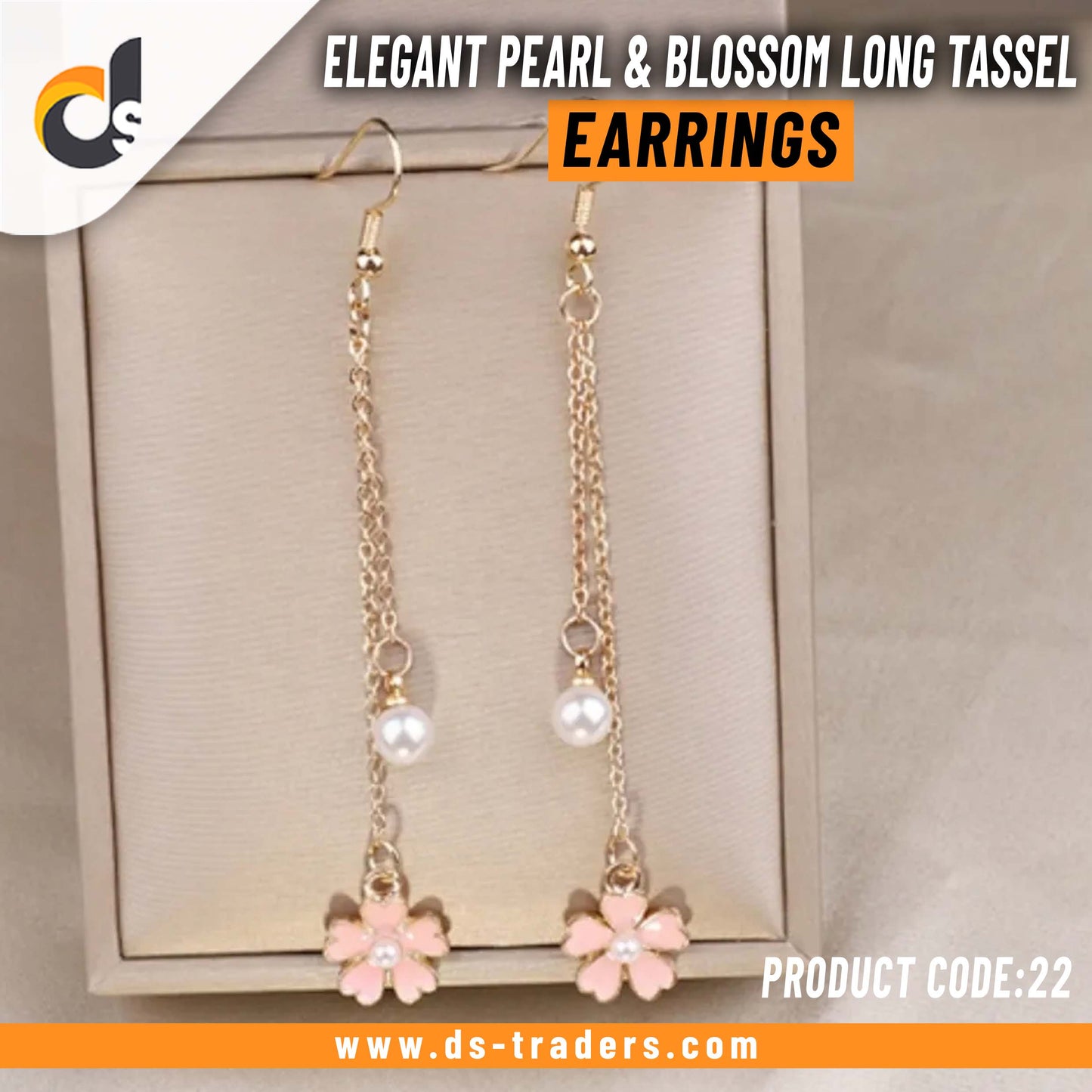 Elegant Pearl & Blossom Long Tassel Earrings