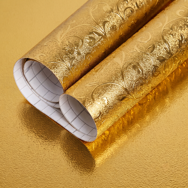 Self Adhesive Golden Flower Marble Sheet