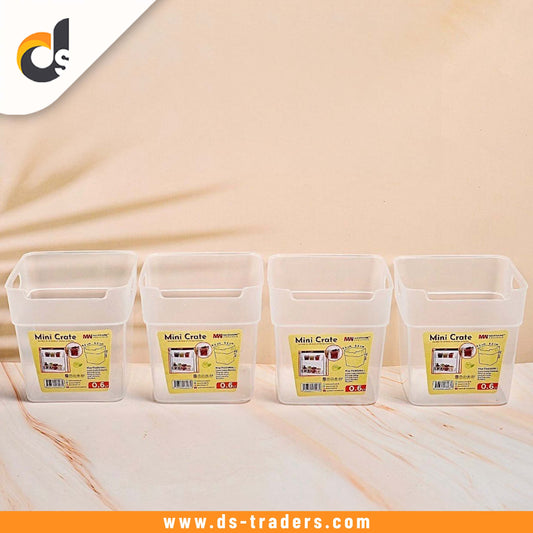 Pack Of 4 Plastic Mini Crate