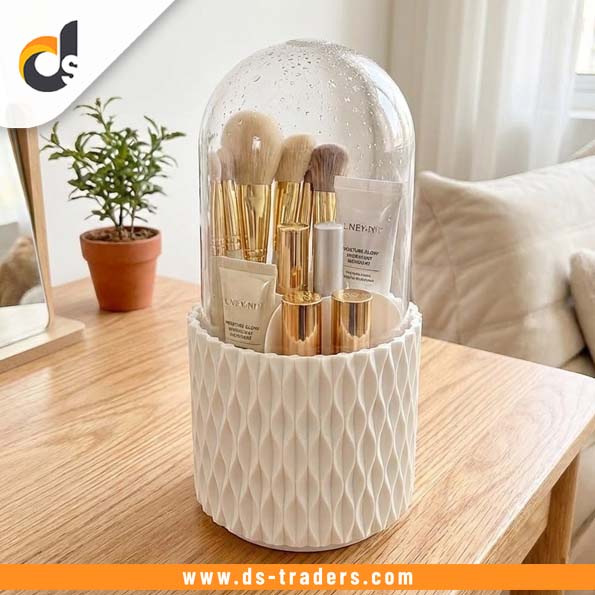 360° Rotating Makeup Brush Storage