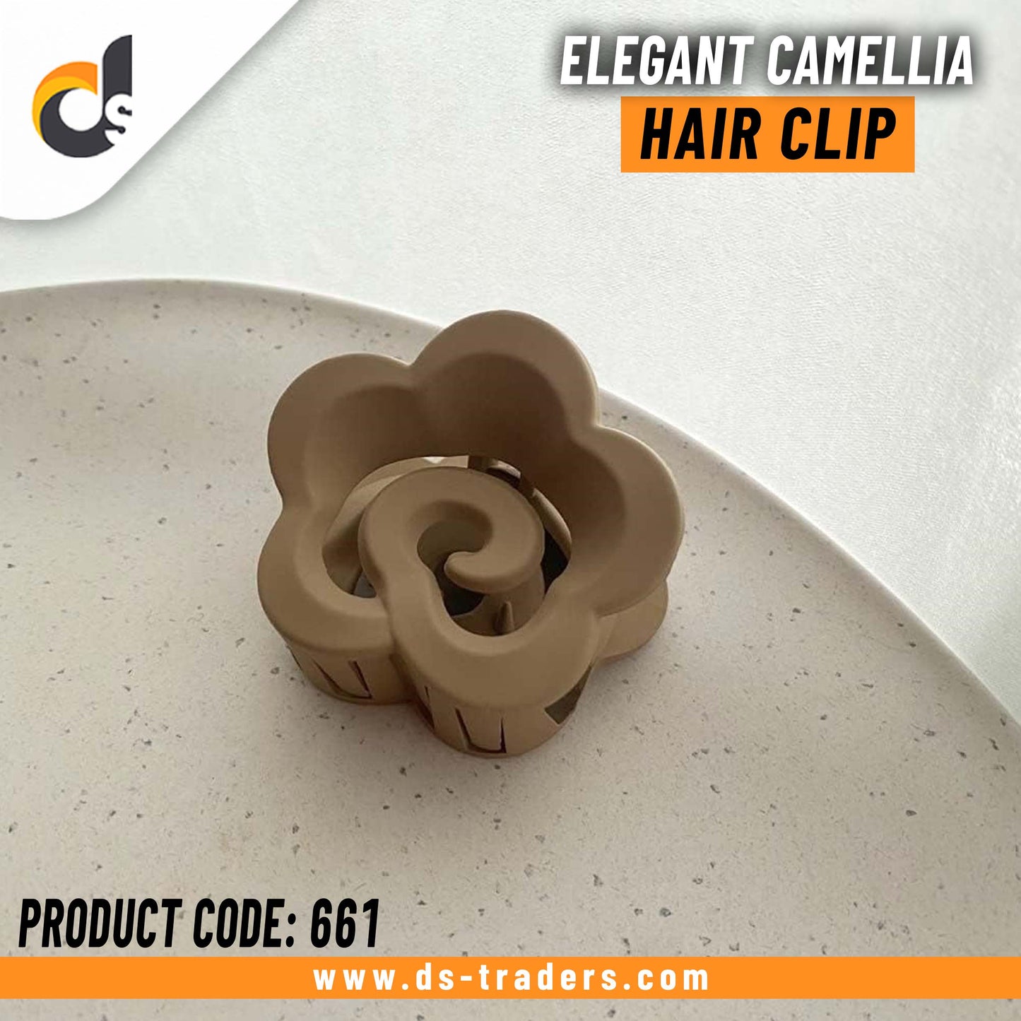 Elegant Camellia Flower Shape Hair Clip