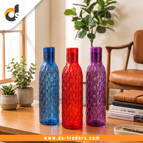 Crystal Cut Plastic Water Bottle 1000ML