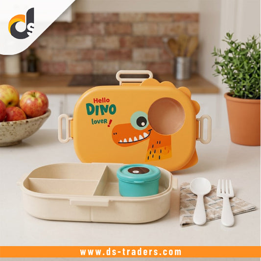 Portable Dino Cartoon Kids Lunch Box