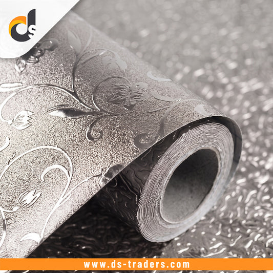 Self Adhesive Silver Flower Marble Sheet