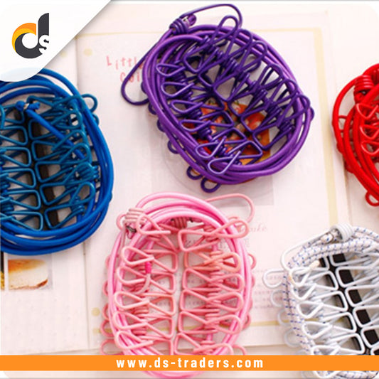 Portable Elastic Washing Line With 12 Clips