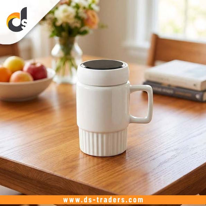 Ceramic Coffee Mug with Mirror LId