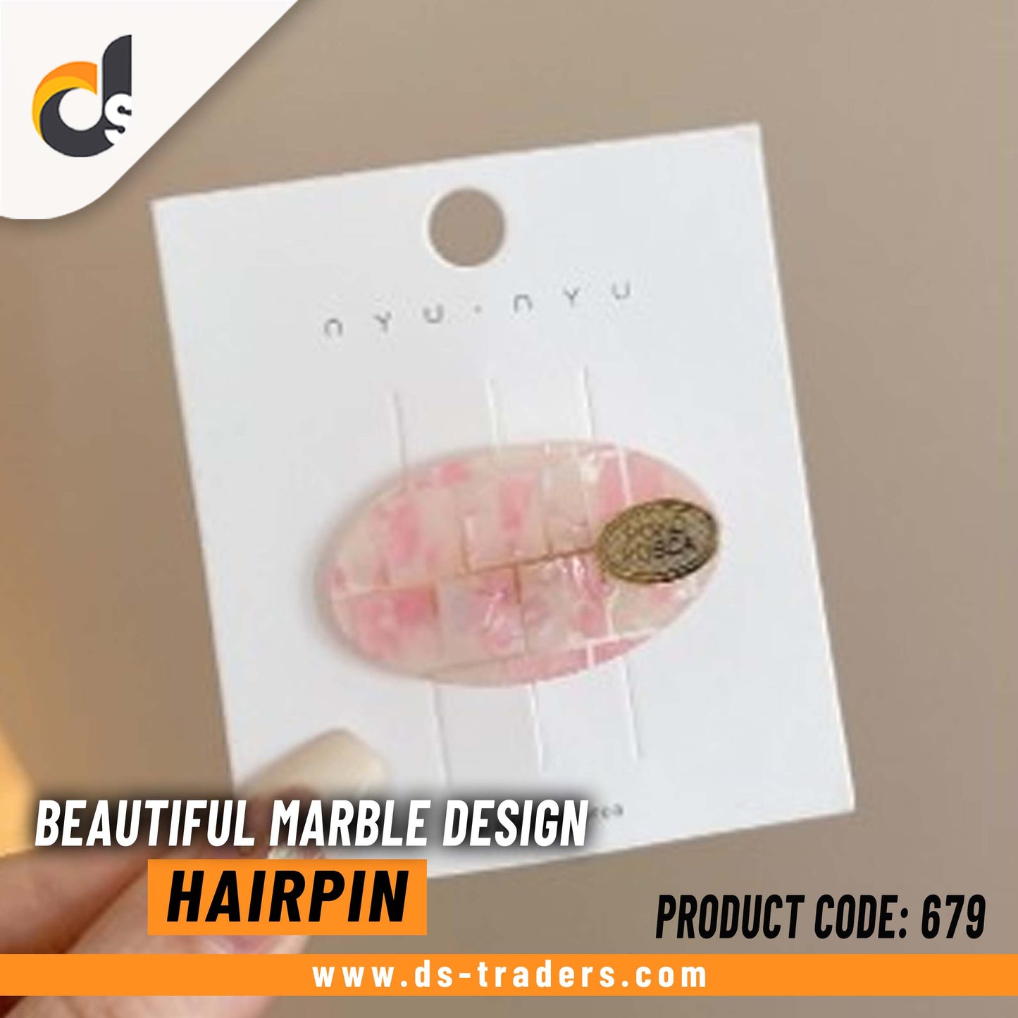 Beautiful Marble Design Hairpin