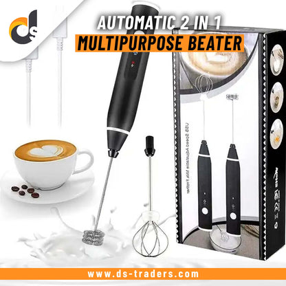 Automatic 2 in 1 USB Rechargeable Coffee Milk Stirring Handheld Multipurpose Beater