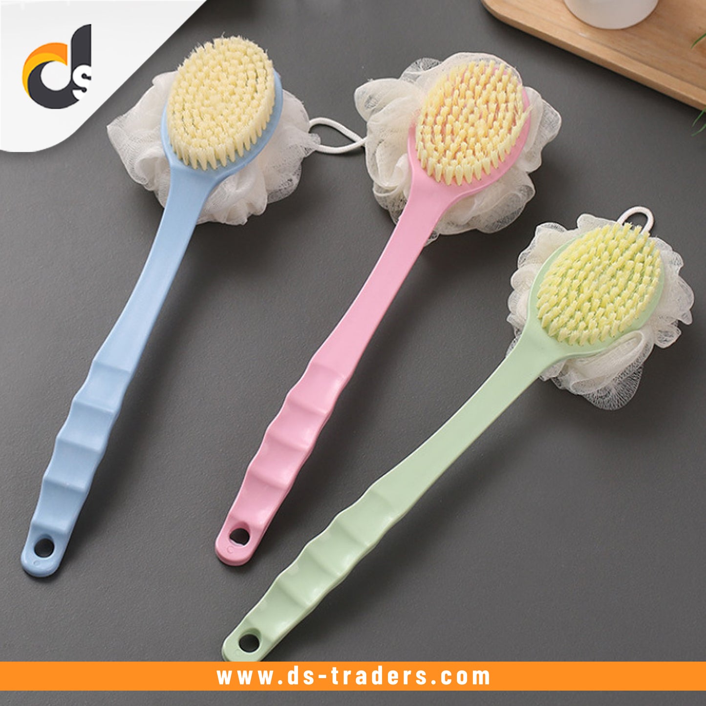 Long Handle Double-sided Bath Ball Shower Brush