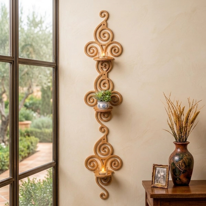 3PCs Cream Wooden Elegant Wall Shelf