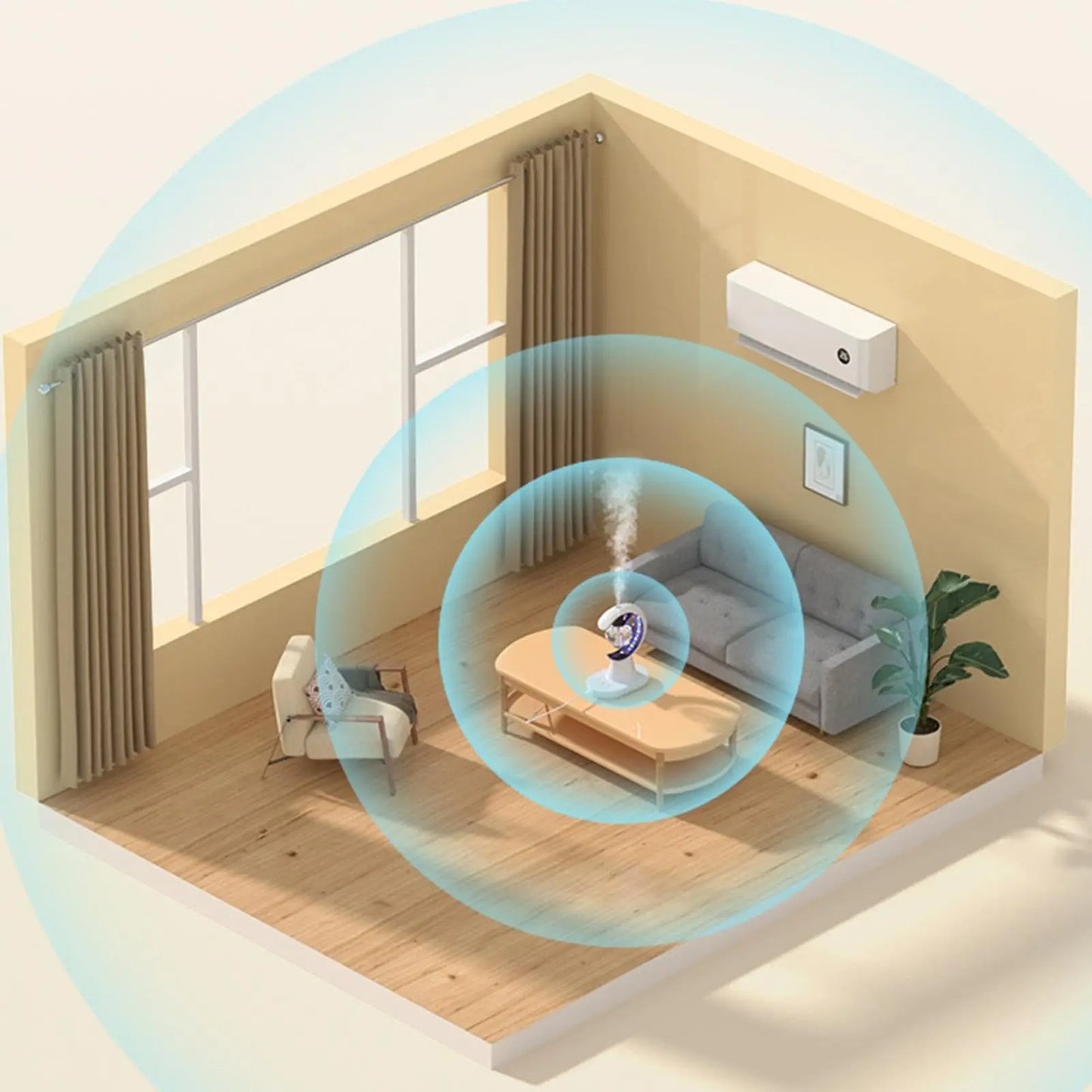 3-in-1 Anti Mosquito Repellent Humidifier Lamp