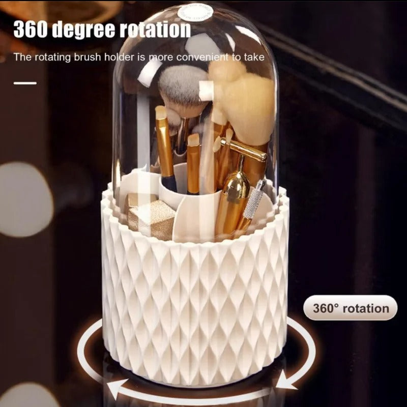 360° Rotating Makeup Brush Storage