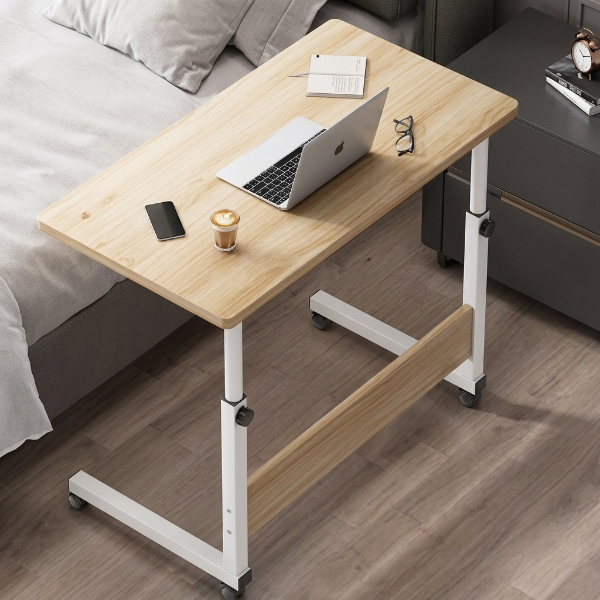 Height Adjustable Wooden Bedside Table