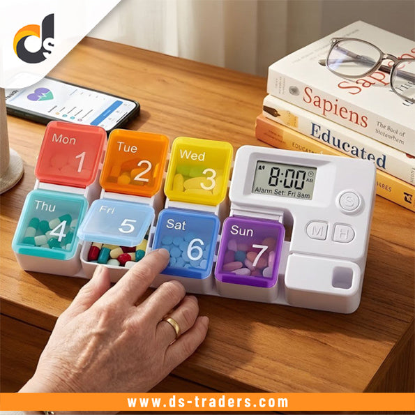 7-Day Smart Pill Organizer With Digital Reminder