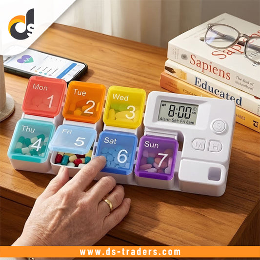7-Day Smart Pill Organizer With Digital Reminder