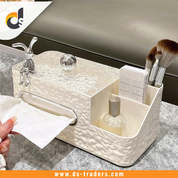 Luxury Tissue Box With Remote Holder
