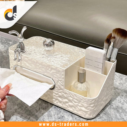 Luxury Tissue Box With Remote Holder