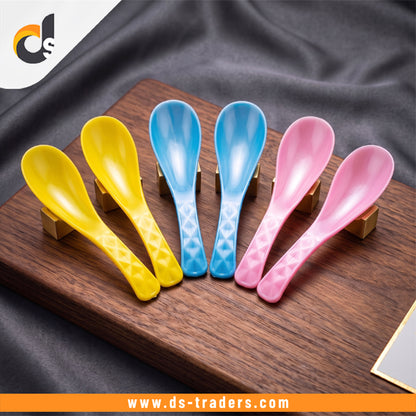 6PCs Colorful Plastic Soup Spoon Set