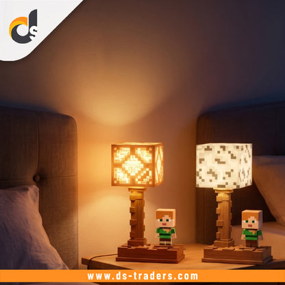 Minecraft Pixel Block Table Lamp