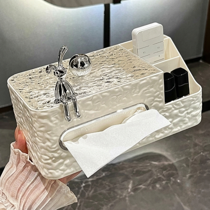Luxury Tissue Box With Remote Holder
