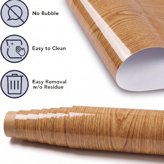 Self Adhesive Oak Wood Marble Sheet