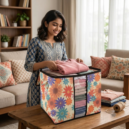 Floral Foldable Storage Organizer