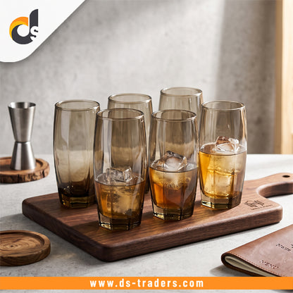 6PCs Elegant Smoky Glass Set