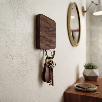 5PCs Set Self-Stick Wooden Hooks