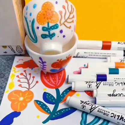 12PCs Kids Drawing Quick-Drying Acrylic Marker