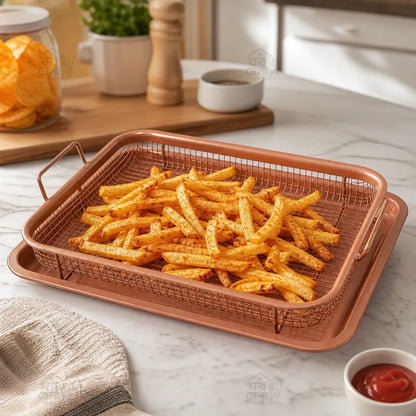 2PCs Copper Non-Stick Crispy Fry Tray