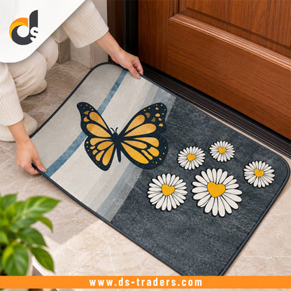 Elegant Floral Butterfly Door Mat (Random Design)