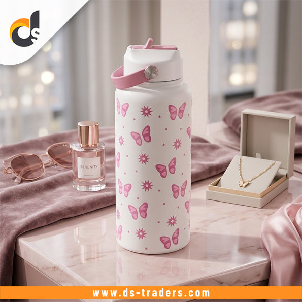 Stainless Steel Printed Water Bottle With Handle 1000ML