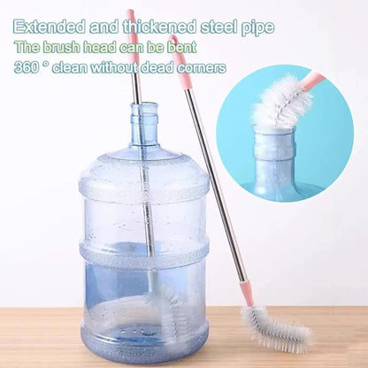Long Handle Bottle Cleaning Brush With Steel Rod