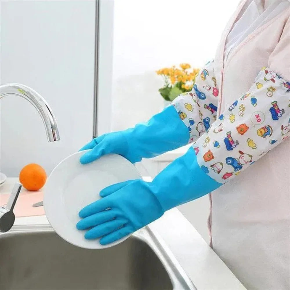 1 Pair Reusable Cleaning Gloves with Sleeve