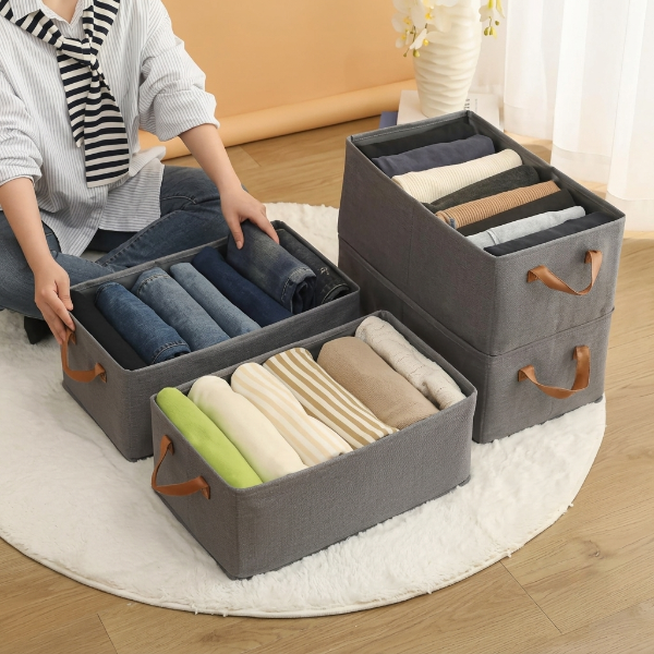 Foldable Clothes Storage Box With Steel Rods