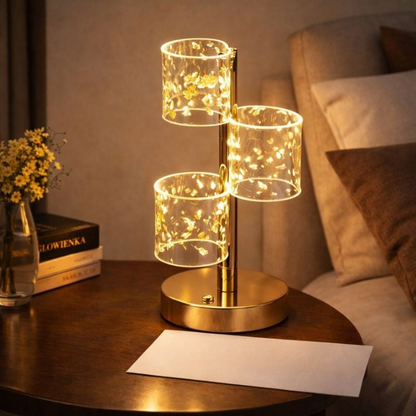 Rechargeable Frost Tri-Cylinder Table Lamp