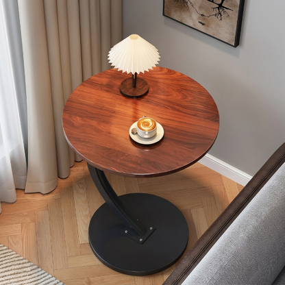 Portable Round Wooden Side Table