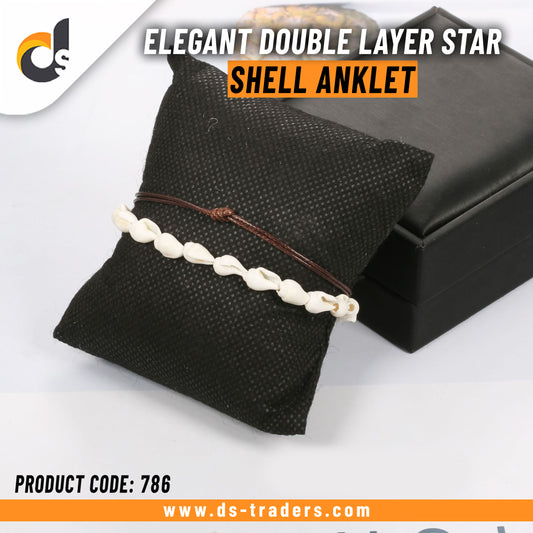 Elegant Double Layer Star Shell Anklet