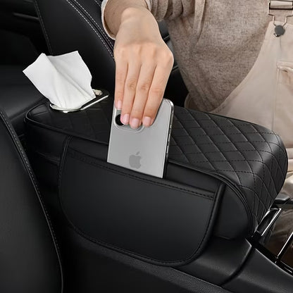 Multifunctional Car Armrest Cushion with Tissue Holder