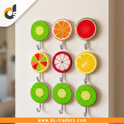 9PCs Fruits Shape Sticky Wall Hooks