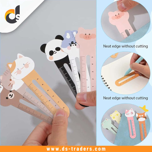 50pcs Cute Cartoon Bookmark Ruler