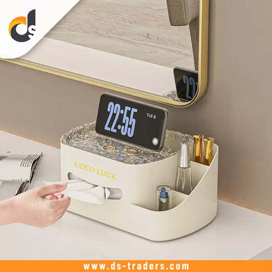 Desk Storage Organizer With Tissue Box
