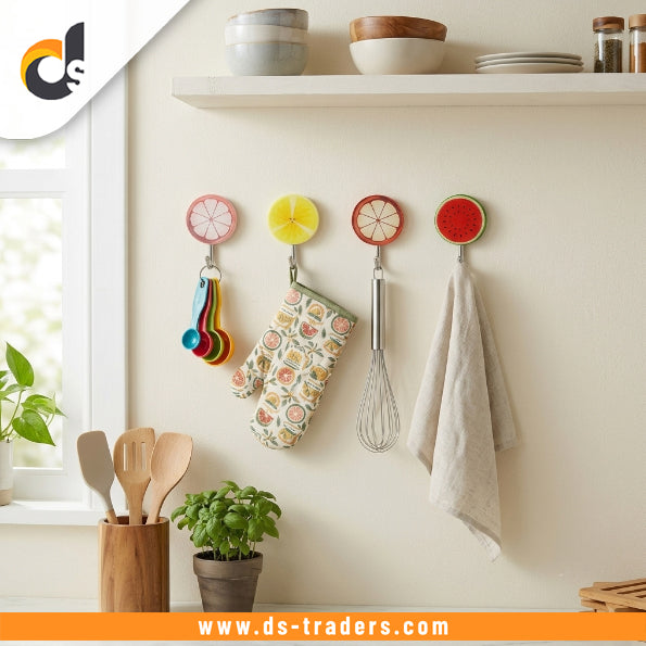 4PCs Fruit Self-Adhesive Wall Hooks