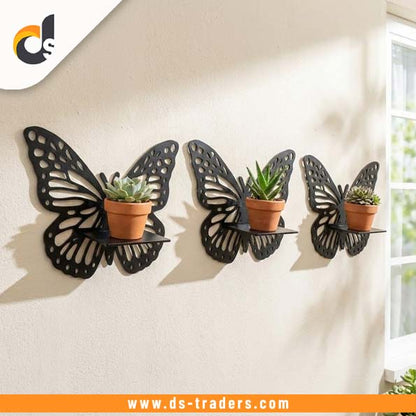 3PCs Wooden Butterfly Wall Hanging Frame
