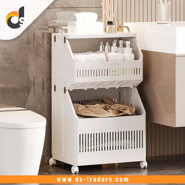 2-Tier Multipurpose Storage Rack with Wheels – DS Traders