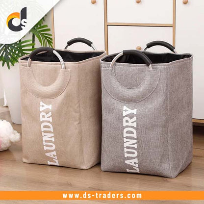 Portable Folding Laundry Basket with Steel Handle