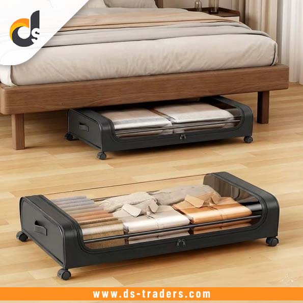 Under Bed Storage Organizer with Movable Wheels