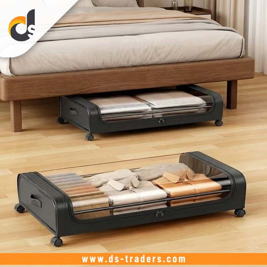 Under Bed Storage Organizer with Movable Wheels