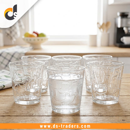 6Pcs Crystal Brick Glass Set