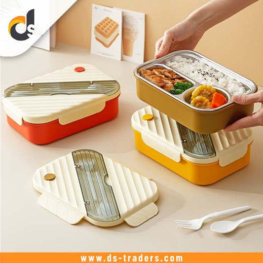 3 Compartment Stainless Steel Double Layer Lunchbox